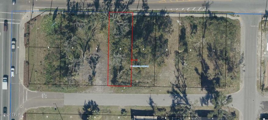 Partially cleared residential lots