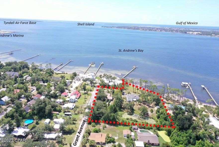 PENDING TAKING BACK UP OFFERS.  Amazing opportunity to own 255' of bayfront beauty in the heart of historic St. Andrews. Two homes occupy the lots, the larger home was built in 1895 and a brick home built in 1955. Use your imagination to place your dream home on this bay front estate or design multiple lots for development. Original plat had 5 lots for this property. The original structure may require too many upgrades to consider renovation. The second home is 1688 square feet built in 1955 has 3 bedrooms and 2 baths. The small home is in need of updating to blend in with the character of the neighborhood, enjoy a breath taking view of St. Andrews Bay from and elevation of +/-13 feet. Ships entering the bay all the way to the port, dolphins passing and brown pelicans diving for a meal! All at your back door view.