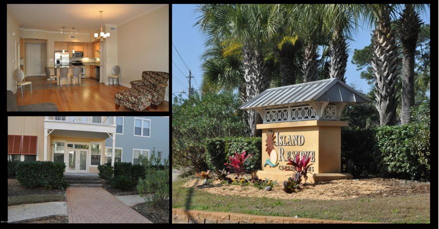 Ground floor Island Reserve unit now available! This is a move-in ready 1BR/1BA unit just steps from the pool and clubhouse! This unit features a bonus room/office, bamboo flooring, granite countertops, stainless steel appliances, upgraded light fixtures, French doors, double vanities, a garden tub, lots of closet space and a huge, covered back porch! Island Reserve offers its residents fantastic amenities include beautifully landscaped grounds with courtyards, a one-acre lagoon swimming pool, hot tubs, an indoor basketball court, well-equipped fitness center, community/rec room, and a theater center with 100 inch screen! The complex is gated and there is covered parking.  All info is approx. and must be verified by Buyers if important.