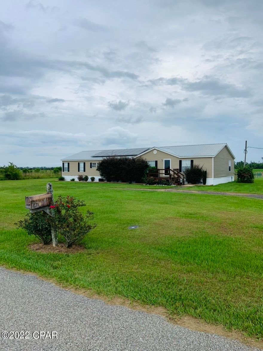 If you are in need of plenty of room and minimal utility bills you are in luck! This 4 bedroom 2 bath home has a a full solar system with Tesla battery bank. Currently the owners average $0 a month electricity bill. Home is situated in town on a well manicured lot. This property is minutes to the Chipola River, Altha School, grocery and hardware stores. Home features metal roof, above ground pool, large back deck for barbecues, nice storage shed, fenced back yard, open floor plan, and newer HVAC. Will not last long so make an appointment to view ASAP!