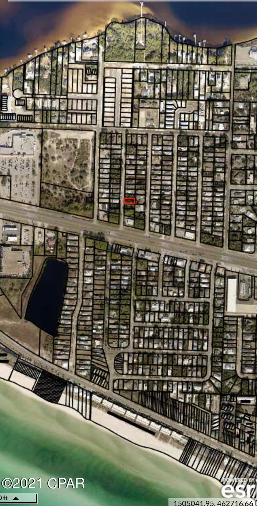 Nice lot on West End of Panama City Beach in Inlet Beach Heights. 50' x 105'.  Public water and sewer available. Awesome location less than half a mile to the beach and less than half a mile to boat launch on Lake Powell. Close to all the amenities of 30A and Panama City Beach. And no homeowners association!