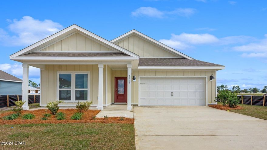 Welcome to 7250 Shady Oak Way, where modern living meets serene outdoor adventure, all nestled in the heart of Panama City, FL. This brand-new construction home is designed with the Riverside floor plan, a fresh and innovative layout perfect for first-time buyers, military families, or outdoor enthusiasts looking for their personal retreat.

Step into a world of elegance with 5 expansive bedrooms and 3 full bathrooms, offering ample space for comfort and privacy. The open-concept design ensures that each area flows seamlessly into the next, with a spacious living room anchored by an open kitchen. The home chef can do all the prep work at the center island, featuring an undermount sink and state-of-the-art appliances. The quartz countertops and sleek white cabinetry elevate the culinary experience, while EVP flooring adds a touch of sophistication.

The primary suite is a sanctuary of relaxation, boasting a luxurious bathroom with a separate soaking tub and shower, paired with a generous closet. Secondary bedrooms, strategically placed away from the primary suite, offer flexibility and convenience.

Outdoor enthusiasts will revel in the proximity to nature's playground, while the military community will appreciate the home's strategic location. With a 2-car garage and the latest smart home technology, this residence combines functionality with cutting-edge living.

Embrace the future at 7250 Shady Oak Way — a home that's more than an address, it's the gateway to your new life.