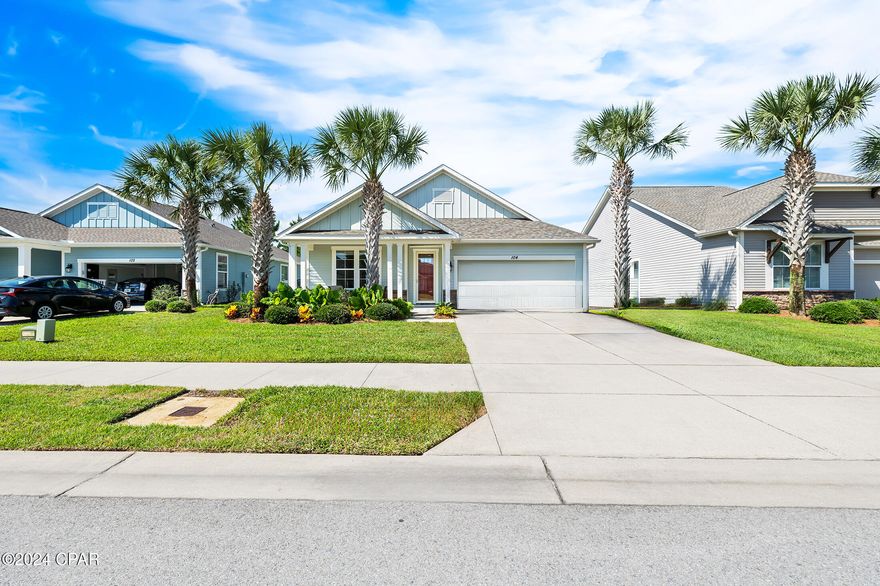 CURRENTLY UNDER CONTRACT, SELLER WILL CONSIDER BACKUP OFFER
Motivated seller!! Selling completely furnished home. Price drop...$30k! Drive you golf cart to the Beach, Pier Park and all the beachside restaurants and shopping...All accessible from 104 Blue Sage!
Whisper Dunes is Panama City Beach's most desirable neighborhood! Owners have moved out of state and are ready to sell. 

This Charming Home with the Best of Both Worlds... 
Experience urban convenience paired with a serene, nature-filled backdrop. Enjoy easy access to our Emerald, white sand beaches,  30A and Pier Park while reveling in the tranquility of this exceptional community.

Stylish Interiors...
Step inside to discover professional designer touches throughout. The main living areas and  bedrooms feature elegant shiplap walls, complemented by a chic subway tile backsplash, stunning quartz countertops and stainless steel appliances in the kitchen. An eye-catching accent-painted island, ample storage, and modern lighting fixtures enhance the space, alongside distinctive wall treatments and accent ceiling beams. 
The bathrooms are equally impressive, boasting modern mirrors with adjustable light colors and anti-fog options for both style and functionality.

Perfect for Entertaining...
The open floor plan seamlessly connects an expansive living area to a chef's kitchen, ideal for hosting guests. Retreat to the main suite, which can easily accommodate a cozy sitting area—perfect for relaxing with a book.

Peace of Mind Included...
With sturdy 2x6 construction, a brand-new roof, a screened outdoor patio, and hurricane screens! Whisper Dunes also boasts resort-style amenities, including a community pool with a cabana, set amidst immaculate grounds. 

Additional Features...
The garage is equally impressive, featuring a sleek stainless steel wall treatment, epoxy flooring, and stainless steel storage cabinets. Plus, as a golf cart community where the HOA maintains yards and landscaping! Also, this community prohibits short-term rentals...Whisper Dunes ensures a tranquil residential experience.

Don't miss your chance to experience this exceptional home—schedule your tour today!