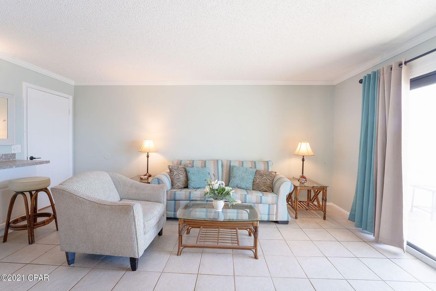 CURRENTLY UNDER CONTRACT-SELLER  ACCEPTING BACK UP OFFERS. Beautiful views from this 9th floor condo located at the desirable Summit.  Picture perfect view of the Gulf from the balcony.  Fully furnished and nicely decorated.  This unit has been recently painted including cabinets.  New crown molding through out the unit.  New washer and dryer being installed to make this unit complete.  Appliances were replaced in 2020.  The Summit offers 2 pools, hot tubs, tiki bar, market, Bikini Bobs restaurant, and tennis courts.  Close to shopping, dinning and attractions.