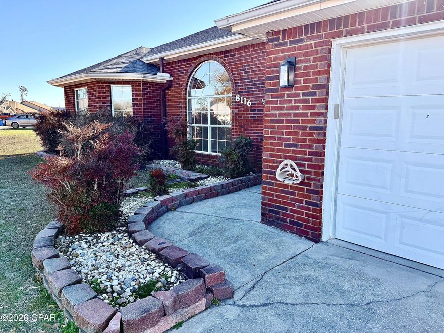 Move-in ready and beautifully updated! This all-brick 3 bedroom, 2 full bath open concept floorplan offers easy one-level living on a gorgeous level lot. Large kitchen with breakfast nook, eat-at bar and all stainless appliances. Huge master bedroom suite with his and her closets. Freshly painted throughout with brand new luxury plank flooring and stylish new ceiling fans/light fixtures, this home feels bright, modern, and inviting.
Enjoy a fully fenced backyard and patio -- perfect for entertaining, pets, or relaxing evenings at home. No HOA! Located close to Tyndall Air Force Base. Solid brick construction, thoughtful updates, and a fantastic yard make this one a must-see!