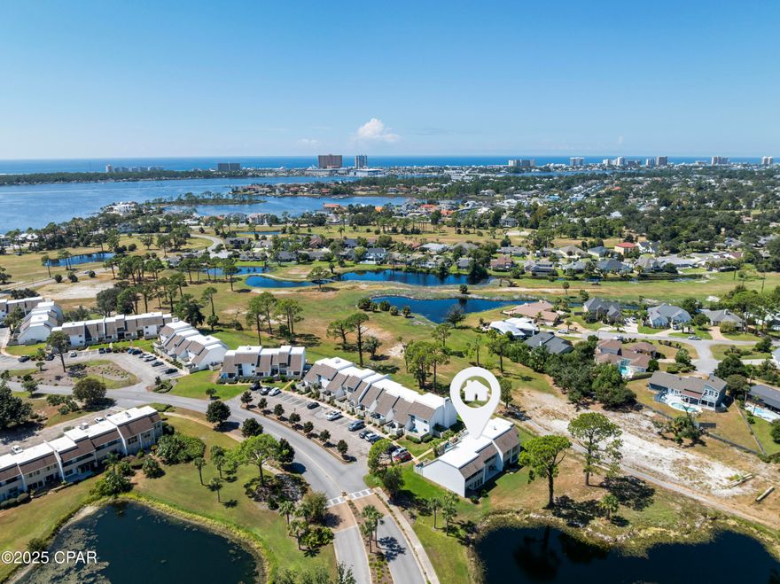 Freshly renovated and move-in ready, this three-bedroom, three-bath two-story golf villa is located in the highly sought-after Bay Point community. Rarely available, these specific villas allow for short-term rentals, making this an excellent opportunity for both homeowners and investors. Every detail has been thoughtfully updated to provide modern comfort while maintaining a timeless appeal. This one stands out and comes fully furnished! 

The interior has been freshly painted throughout in Sherwin Williams Alabaster and Repose Gray, creating a clean and inviting backdrop. Popcorn ceilings have been removed and replaced with a smooth Level 5 finish, giving the home a more contemporary look and feel. Updated light fixtures, door knobs, and hinges further enhance the interior, while cordless blinds on the first floor and room-darkening drapes in the upstairs bedrooms add both style and function.

The main level features a bright open layout with flexible living space. A newly added set of barn doors allows the downstairs living area to be used as a private office, den, or third bedroom, making the home adaptable to a variety of needs. A full bathroom on this level provides additional convenience for guests or multi-generational living. The kitchen is equipped with brand new WiFi-enabled appliances, including a whisper-quiet 46-decibel dishwasher. Just off the kitchen is a laundry area with a 2024 washer and dryer set included.

Upstairs, two bedrooms and two full bathrooms provide private retreats for family and guests. The hallway features a spacious walk-in closet, offering ample storage rarely found in similar villas. Both bathrooms have been freshly updated to reflect the home's modern finishes. In 2023, a new HVAC system was installed along with sliding glass doors on the second floor, adding efficiency, comfort, and peace of mind for the new owner.

This villa is as practical as it is stylish. Beyond the interior upgrades, it offers desirable functionality for everyday living and for use as a vacation rental property. Its thoughtful design balances open gathering areas with private bedroom spaces, making it ideal for both entertaining and relaxation.

Bay Point is known as one of the premier gated communities in the area, offering resort-style amenities, golf, and a vibrant marina lifestyle. This villa is located within walking distance of the marina, giving owners easy access to boating, fishing, and dining. The combination of location, condition, and rental flexibility makes this property a rare find in today's market.

The Bay Point Golf Villas HOA provides residents with a low-maintenance lifestyle by including valet trash service, water, and sewer in the monthly dues. Exterior insurance coverage, building maintenance, and professional landscaping and groundskeeping are also included, ensuring the community remains beautifully maintained and hassle-free for owners.

Whether you are looking for a full-time residence, a second home, or a short-term rental investment, this renovated golf villa at Bay Point is ready to welcome its next owner. Schedule your private showing today and experience the lifestyle this property has to offer.