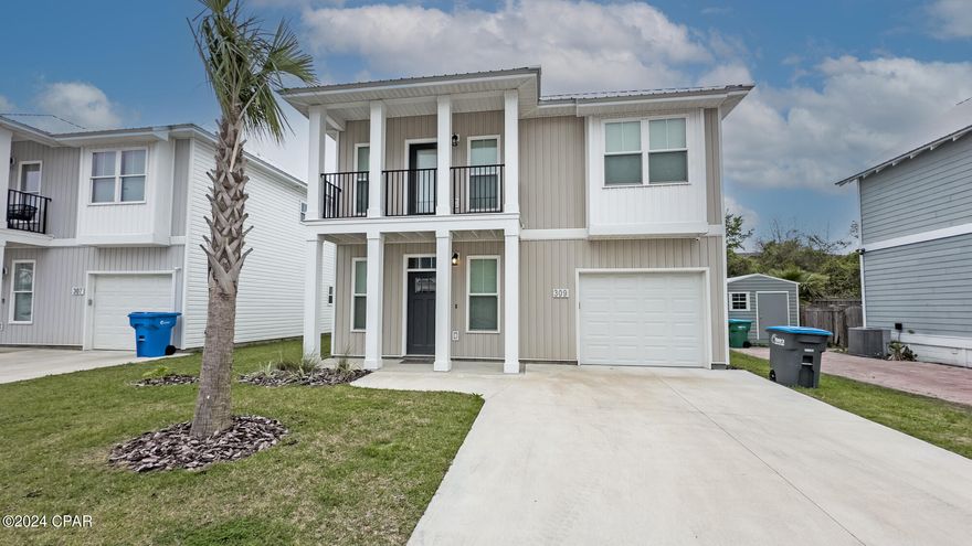 'CURRENTLY UNDER CONTRACT, SELLER WILL CONSIDER BACKUP OFFERS~~Beautiful home close to Tyndall AFB. This home has energy savings in mind. Car charging station in the garage. Metal Roof, Custom cabinets, Quartz counter tops, tile, carpet in upstairs bedrooms and a security system.. Community offers parks, paver streets and driveways, and Lawn care is covered in your HOA Fees. Great Location.  2024 Insurance annual premium is $827.57.
Furniture negociable