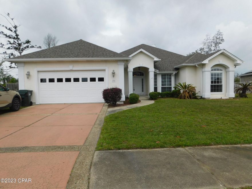 Three bedroom two bathroom home in the popular Landings subdivision offered for sale.  This three bedrooms two bathrooms stucco home has a two car attached garage and back privacy fence. The inside has a gas fire place, and many upgrades other upgrades.  The home is all electric but the fire place is plumbed for gas. The owner has an assumable VA mortgage.  All sizes are approximate or taken from other sources please verify accordingly.