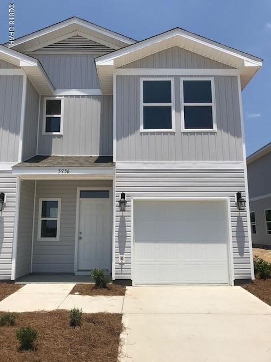 Closing Cost Incentive!!! Up to $10,000 in closing costs when using builder mortgage and title services. Welcome to Sentinel Point. This new townhome complex is located just minutes from Tyndall Air Force Base. As you enter this townhome you find quality paint throughout with orange peel textured walls. Downstairs you will find vinyl plank flooring and the kitchen has a breakfast bar that looks out to living area and recessed panel cabinetry. The appliances include a microwave, stove, and dishwasher. Upstairs you will find plush carpet in each of the bedrooms and a laundry room. The master bedroom has a walk-in closet and the bath has a shower only. The additional bathroom has a shower/tub combo. The countertops are laminate in the kitchen and bathrooms. Owners enjoy the added benefits of a homeowners association that includes a pool area, additional common area throughout, and landscaping. Pictures, photographs, floor plans, elevations, features, colors and sizes are approximate for illustration purposes only and will vary from the homes as built. Home and community information including pricing, included features, terms, availability and amenities are subject to change and prior sale at any time without notice or obligation. For Move-In/Completion Estimates: Ready dates are estimates only. Timing of completion of construction and buyer move-in are subject to contingencies contained in home purchase agreement and governing jurisdictions issuance of a certificate of occupancy, and may change due to forces majeures and other delays or disruptions outside the reasonable control of D.R. Horton, Inc.