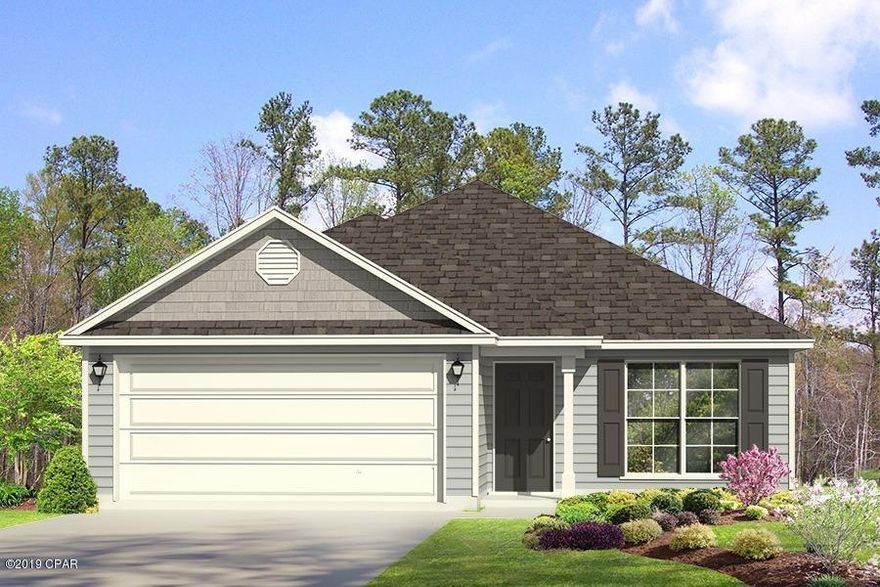 Welcome to Bridge Harbor - This Ocala floor plan is under construction. As you enter the foyer you will see traditional 8' ceilings, decorative doors with nickel

hardware and vinyl sheet flooring throughout the common and wet areas of the home. There is a bedroom at the front of the home that looks out to the landscaped

front yard. The kitchen is open and airy and has plenty of cabinetry as well as a pantry. The countertops are durable laminate and the appliances include a coil top

stove, microwave and dishwasher. There is a small hallway just off the breakfast area that leads to two bedrooms and a hall bath. There is a laundry area that leads

out to the garage. The master bedroom is just off the large family room. It has a bath with a linen closet, a large walk-in closet and dual sink vanity with laminate countertops. The family room opens out to the covered back porch, perfect for dining outdoors and enjoying Summer barbecues. Situated off Boat Race Road, Bridge Harbor is a great community for families of all sizes. Conveniently located near shopping, dining, and Tyndall Air Force Base this community is the perfect place to call home! A quick drive to the sugar sand beaches, but located in a quiet setting away from the hustle and bustle. Pictures, photographs, floor plans, elevations, features, colors and sizes are approximate for illustration purposes only and will vary from the homes as built. Home and community information including pricing, included features, terms, availability and amenities are subject to change and prior sale at any time without notice or obligation. For Move-In/Completion Estimates: Ready dates are estimates only. Timing of completion of construction and buyer move-in are subject to contingencies contained in home purchase agreement and governing jurisdictions issuance of a certificate of occupancy, and may change due to forces majeures and other delays or disruptions outside the reasonable control of D.R. Horton, Inc.