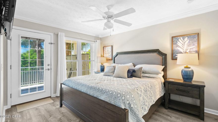 'CURRENTLY UNDER CONTRACT, SELLER ACCEPTING BACKUP OFFERS

Ground Floor unit no Stairs or Elevators!

Closest unit to the Gulf situated on quiet pond at front of complex. 2 min walk! Property Highlights!

-Private patio provides plenty lounging area with a view of the lakefront surrounded by coastal palms.

-Bright and open living area hosts plush seating, stylish furnishings, and patio access.

-Modern, fully equipped kitchen with granite counters, updated appliances and seating at breakfast bar.

-Chic master suite offers a king bed dressed in luxurious linens and private patio access.

-En-suite master bath features a shower/ tub combination

-Charming 2nd bedroom boasts a king bed and adjoining 2nd full bath with shower/tub combination.

-Bonus sleeping with twin beds tucked away in th