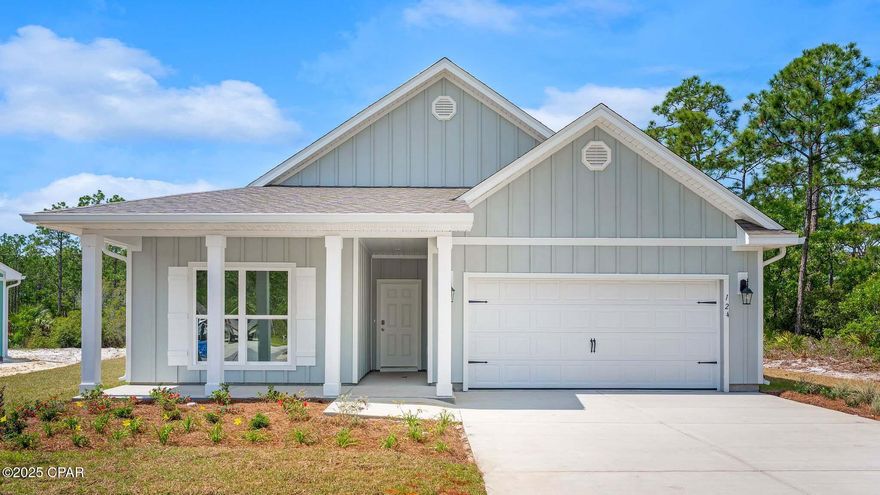 Welcome to 124 Walkabout Court, a new home floor plan at Heron Walk in Panama City, Florida. The Delray is a one-story home with a double garage designed with space for the family in mind and affordability. As you walk on the sidewalks that line each home in Heron Walk, on the outside of the home you will see the Hardie Board siding on all sides as well as dimensional shingles with a 30-year warranty, and more.

As you enter this 4 bedroom, 2 bath home, you will see 2,044 square feet of spacious, comfortable living. Inside you will see 9' ceilings throughout, engineered vinyl plank flooring throughout the home and carpet in the bedrooms. Granite countertops, white cabinetry and a spacious open living room and kitchen make this home perfect for having guests over. The kitchen has a center island that is perfect for serving kids or guests, a pantry and the stainless-steel appliances include smooth top range, microwave, and dishwasher. Located right next to the dining area, this makes serving meals with ease.

The primary bedroom has a spacious bathroom and features a double vanity with Granite countertops. A walk-in closet with ventilated shelving is also located in the bathroom, giving you more room in the primary bedroom. The guest bathroom features a single vanity with granite countertops and a shower.

Come and see why the Delray is the perfect new home for you. Contact us today to find your home at Heron Walk!