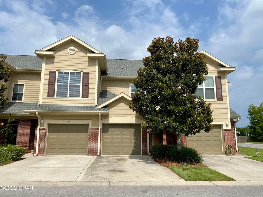 **CURRENTLY UNDER CONTRACT, SELLER ACCEPTING BACKUP OFFERS** Ideally located between Panama City & Lynn Haven, this lovely townhome is a MUST SEE! This 2BR, 2.5BA beauty offers a split-floorplan with a spacious loft on the 2nd floor. The home features tile and beautiful real wood cherry floors downstairs, custom resin countertops with a renovated peninsula breakfast bar in the kitchen, and an open floorplan perfect for entertaining. Upstairs, BOTH spacious Bedroom Suites feature walk-in closets, en-suite bathrooms, & lovely crown molding. The Master Bath boasts a dual vanity & garden tub/shower. This home offers additional privacy, as it backs up to the perimeter of the neighborhood and not the pond--so you can enjoy a serene morning coffee or relaxing nightcap from the screened in back porch without any foot traffic to disturb you! Enjoy the gated community and pool without the upkeep! HOA takes care of lawn maintenance, pool, clubhouse, common areas, and tree trimming! Plus, there are streetlights throughout the neighborhood and there is a Courtesy Officer on site for added safety and security. You'll love this close-knit community & central location in Panama City! Less than a 5 min drive to shopping, hospitals, schools, and restaurants. Only 25 min drive to Tyndall AFB, NAS Panama City, and the beach! This home won't last long, so act fast! All measurements are approximate. Please verify if important.