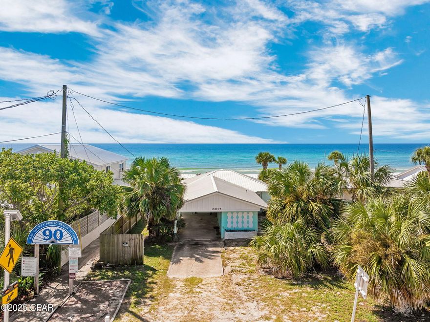Step back in time and experience Old Florida charm in this beautifully preserved 1940s beach cottage, perfectly situated with 50 feet of direct Gulf frontage. This 3-bedroom, 2-bathroom home blends timeless character with relaxed coastal living. Wake up to stunning sunrises and end your day with breathtaking sunsets—right from your backyard. Whether you're seeking a weekend retreat, vacation rental opportunity, or the ideal spot to build your dream beach home, this property offers endless potential. Enjoy peace and privacy, yet remain just minutes from local shops, dining, and attractions. Homes like this rarely come to market—don't miss your chance to own a piece of Gulf Coast history.