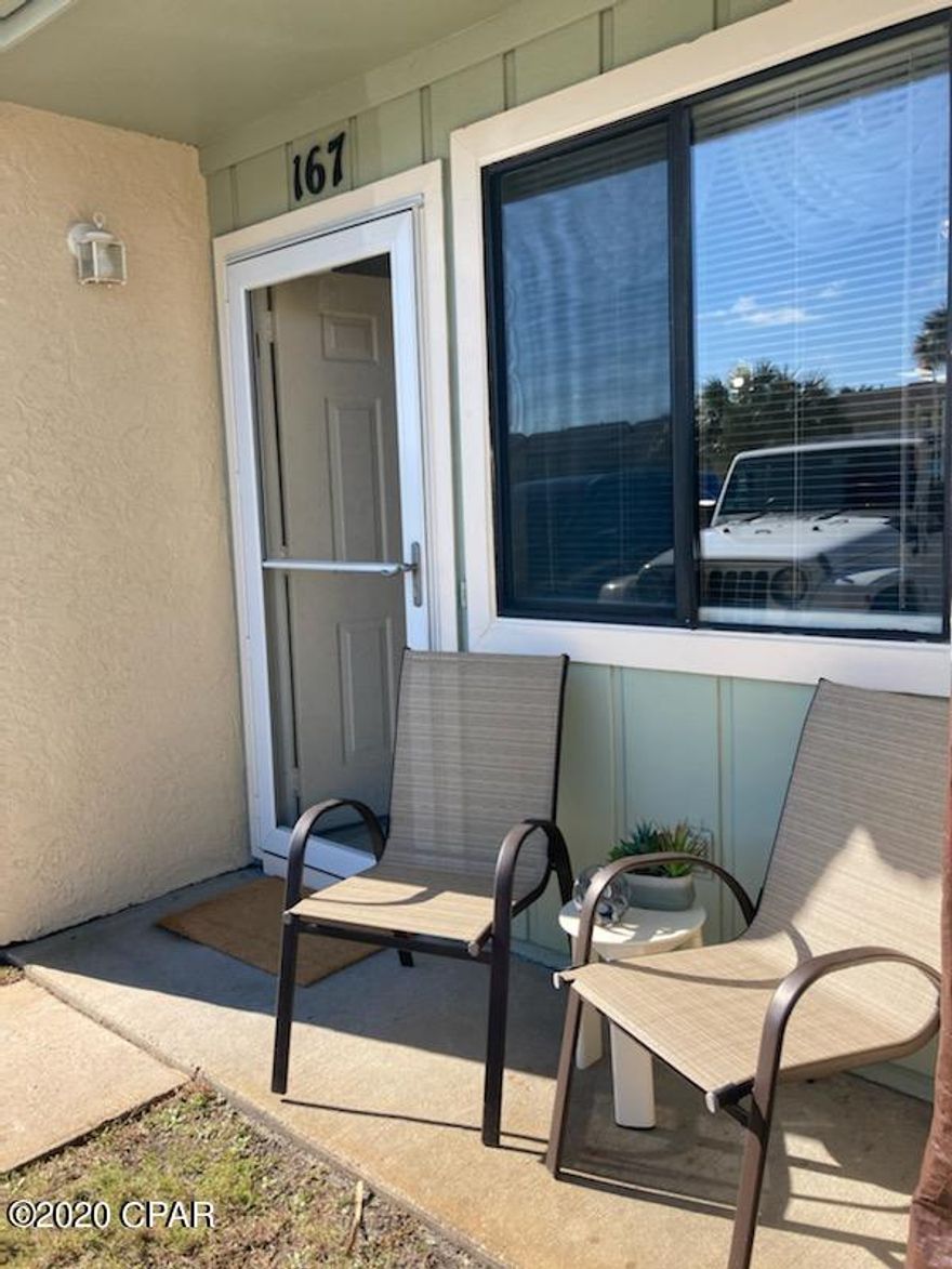 CURRENTLY UNDER CONTRACT, SELLER ACCEPTING BACKUP OFFERS' This 2/1.5 mostly furnished Gulf Highlands end-unit townhouse is situated across the street from tennis courts, shuffleboard court and year-round fresh water pool.

The kitchen boasts new granite countertops with a 4-piece Samsung stainless steel appliance package that is soon to be delivered.

A continuous gas hot water heater, new granite countertops in the bathrooms and new carpeting on the stairs and bedrooms round out some features of this immaculate townhouse. Gulf Highlands Beach Resort is one of the most popular Resorts in PCB. Great for full time residence, long term or short term rental. or a second home. GHBR is a gated community located in a very popular area   within walking distance community with great amenities, such as; 11 pools of which 5 are heated, 1 of the 11 pools is Gulf Front with a club house and snack bar, 4 tennis courts, fitness center, 18 hole mini golf, 2 playgrounds, shuffleboard courts, and conference center. Association fees are $700.00 a quarter which includes trash, basic cable, internet, lawn service, sprinklers, some pest control, termite bond, and of course all the Great Amenities. You should call on this one Today.