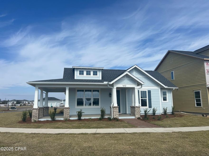 This popular St. Andrew plan by Harris Doyle Homes is located in waterfront SweetBay's newest Phase, Indigo Lakes! This plan is an expansive one-story home with a stunning open floor plan and rear garage. Standard features include window trim and crown mounding, 8' doors, tile-to-ceiling shower in the primary bath and vaulted ceiling in the large great room. SweetBay is a walkable and golf-cart friendly community with unrivaled amenities: dock with Bay / Gulf access for kayaking, private beach, paddle boarding, and fishing, parks, junior olympic resort pools, sports court, miles of trails, and future amenities including a Publix-anchored town center and marina! New home buyers even get priority access to top-rated University Academy!