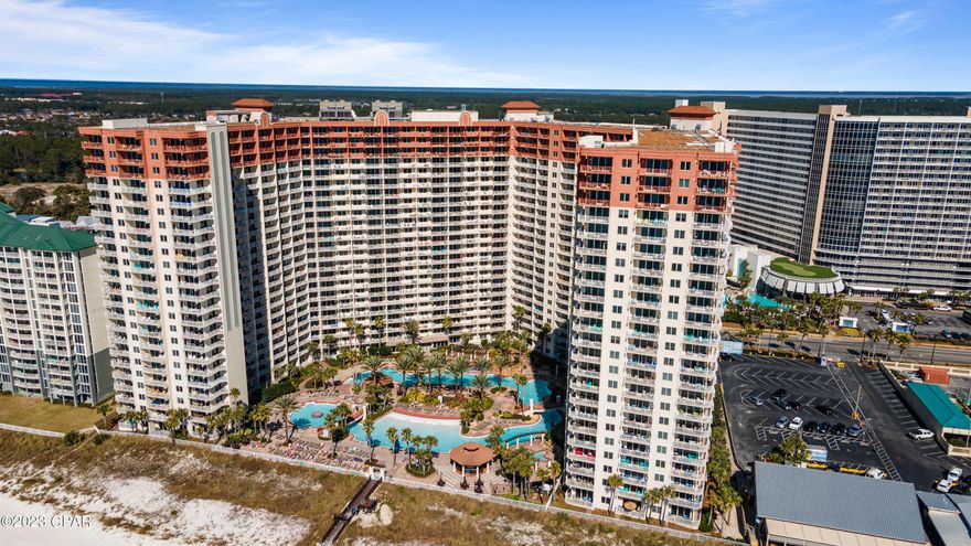 RARE END UNIT....HIGHLY DESIRED WEST SIDE OF BUILDING..... FULLY UNOBSTRUCTED EAST AND WEST END VIEWS OF THE GULF!!!!  11TH FLOOR!!! SLEEPS 6-8

ONE ASSIGNED/DEEDED PARKING SPACE SAME FLOOR AS CONDO!!! NO NEED FOR ELEVATORS TO UNLOAD!! 

POTENTIAL RENTAL MACHINE!!! Welcome to this 11th floor move in and rental ready condo with Sunset views! Upon opening the door, imagine yourself taking in the view of the emerald waters of The Gulf and the sugar-white sand that is unique to the Emerald Coast of Florida. This one bedroom (w/King) condo has a separate Bunk Room that has its own full size bathroom for privacy. This condo is offered fully furnished with a well-equipped kitchen and luxury decor.

Shores of Panama offers TONS OF AMENITIES to include a 13,966 sq. ft million dollar Gulf side, zero entry lagoon style pool and hot tub, heated indoor pool, two tiki bars open for lunch and dinner during peak season, coffee shop and full fitness center. Next to Pineapple Willy's and tons of restaurants and entertainment within walking distance. Wal-Mart is just across the street. ONSITE SECURITY 24/7.