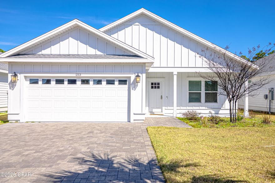 Priced for a quick sale at $489,900 --  This home offers an exceptional value for buyers and investors. Located in Laguna Haven, one of Panama City Beach's newest gated communities, located on the scenic west end, this Florence open-concept floor plan offers 4 bedrooms and 2 full baths with modern finishes and a flexible layout ideal for families or short-term rentals (community allows short- and long-term rentals -- perfect for Airbnb). Features include lush landscaping, paved driveway, two-car garage, community lighting, sidewalks, covered mailboxes and gated access for added security and curb appeal. Quiet neighborhood tucked away from crowds yet minutes to white-sand beaches, dining and entertainment.