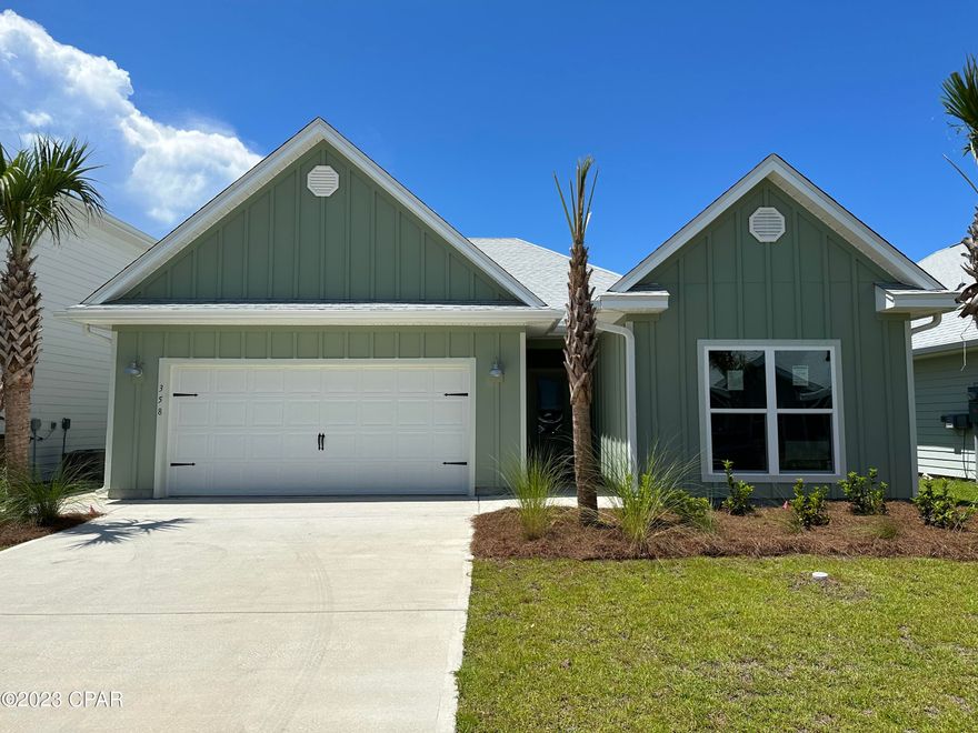 The Kennedy is a charming 4 bed, 3 bath floorplan home located in Windmark Beach! Interior features of this home include gorgeous quartz countertops with undermount sinks in the kitchen and bath rooms. Enhanced vinyl plank flooring is throughout the entire home. This home also has Stainless steel appliances including a free-standing smooth top range, microwave, and dishwasher. Windmark Beach is a tranquil community in a natural setting with boardwalks, walking paths, bike trails, roving security and a private beach access. Images, descriptions, SF and room sizes are approximate.