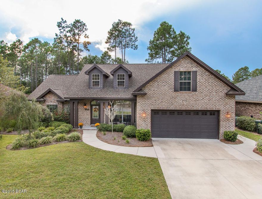 Custom built home by Gary Morgan! The upgrades are endless in this beautiful home. This 2600+ sqft home features an open floor plan with high ceilings and lots of windows, giving it a very large feeling the second you walk in. You’ll also notice the attention to details throughout this home. Real wood floors, 9” baseboards, oversized crown moulding, beautiful stone work around the fireplace and the exterior, plus so much more! Both the interior and exterior of this home are absolutely stunning. Located on a cul-de-sac is also a huge plus. The split floor plan has the oversized master suite on one side, 2 bedrooms on the other, and the 4th upstairs. This could very easily be a media room, office, or kids play room as well. If you're looking for a home in one of Bay Counties most popular neighborhoods, with the best schools, a stunning kitchen, and a home your family will love.... this is the one.