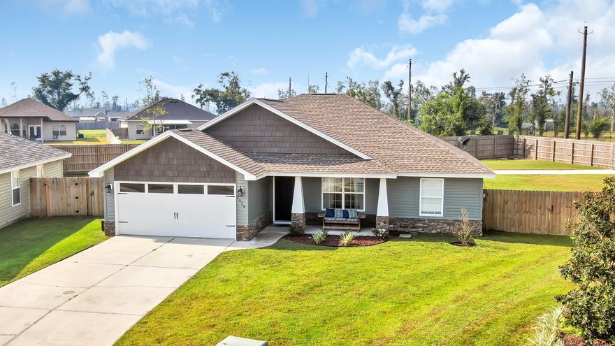 Beautiful home in The Pines of Lynn Haven. Short drive to the heart of Panama City, Close to Mosley Highschool & Bay Haven Charter Academy. This home sits on a large lot that has access to 389 from their back yard with a large drive through gate, perfect for boat! This home includes 3 bedrooms plus separate office space! Granite countertops, Stainless Steel Appliances, Fresh paint, New Vinyl Siding, New Roof! This home has custom closets! The backyard has a pole barn that is 31ft long, and shed and host a large entertaining area! you do not want to miss this beautiful house!