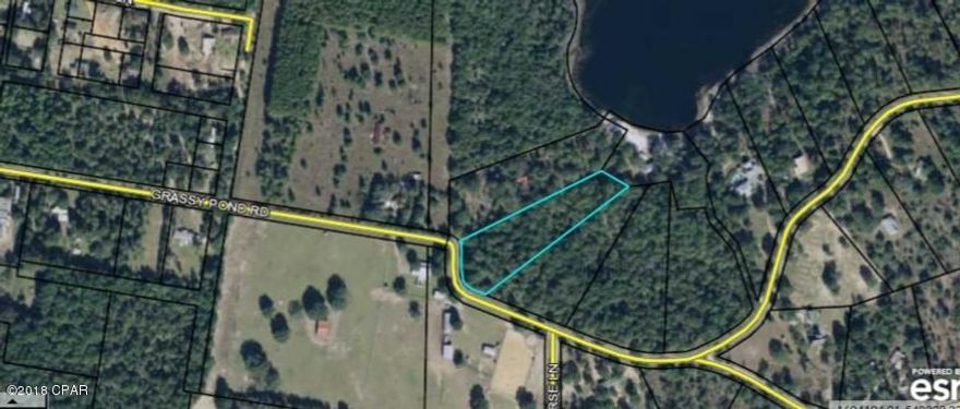 Large parcel, about 2.85 acres, on paved, country road just off Highway 77 - convenient to both Panama City and Chipley. Adjacent to community's waterfront common area. Click on photos to see location and property's dimensions. Thanks for considering this property!