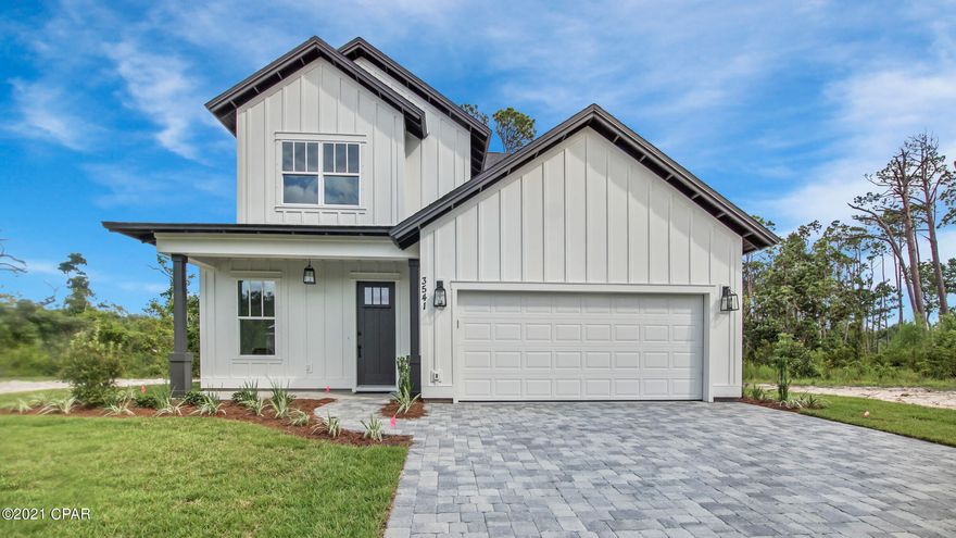 Welcome to your Beautiful NEW Home in the gated community of Sanctuary Beach; private and secluded yet close to Bay Point, PCB Marinas, Golf, Tennis, The Navy Base and the World's Most Beautiful Beaches! Coastal Craftsman Design with numerous upgrades including Hardwood Floors, Gourmet Kitchen with an 8 ft Island, Quartz Counter tops, Gas Stove, Gas Tankless Hot Water Heater, Abundant Natural Light, upgraded Light Fixtures, French Doors in the Living Room that open up to your Covered Porch, 10 ft Ceilings Downstairs plus Tray Ceilings in the Living Room and Master Bedroom, Double Vanity in both bathrooms, Over-sized Master Walk-in Closet. The Community Pool is just steps away from your home. This home is under construction and will be completed Summer 2021!