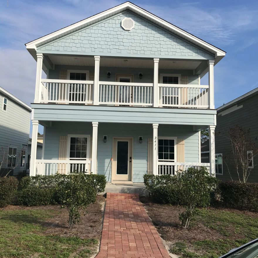 Under contract and accepting back up offers.This gated community has a bay front pool,racks for paddle boards,kayaks etc. a dock to fish off of a gym and community room. This home has a detached two car garage with a paved patio area. Balcony off the master with a view of the bay. The community takes care of your lawn and landscaping. This is a must see home &  very sought out floor plan.Call Today for showing!