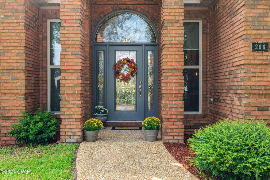 CURRENTLY UNDER CONTRACT, SELLER ACCEPTING BACKUP OFFERS. This gorgeous custom home in Lynn Haven features unique architectural design and a split floor plan.  Situated on a large lot and cul-de-sac street, this one owner home was completely remodeled from the ground up in 2019.  NEW Updates include: Hip roof, Drywall, Paint, Windows, Doors, LVP flooring, Travertine bath flooring, Shades, Blinds, Cabinets, Trim, Lighting, Ceiling fans, Stainless appliances, Upgraded wiring and plumbing, Spray foam insulation, TV cable wire/communication wire, and Heating & Cooling system/Duct work/Air purifier.   Extra parking with the oversized garage is in the back which has a separate street access from Florida Ave. The nearest boat landing with gulf access is less than 1/2 mile away. The kitchen area is adorned with a custom enclosed cooking station and downdraft cooktop.  10' ceilings throughout and numerous transom windows allow extra light.  The master bedroom features his and her walk in closets, jacuzzi tub, oversized shower, and an extra water heater. The back patio area is perfect for entertaining or just relaxing in the hot tub under the gazebo.  This property is close to hunting areas and fishing, both offshore and freshwater.   Transferrable termite contract paid through June 2022. If dimensions deemed important, please measure.  Property has never flooded.