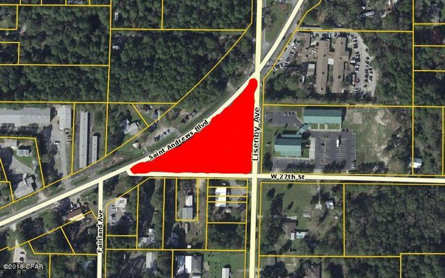 OWNER FINANCING AVAILABLE!! This property is located at a high-traffic, signalized intersection in Panama City. Average Daily traffic counts are over 23,000. This is a perfect commercial development site. It is zoned General Commercial and has street access from all three sides. Road frontage is approximately 575 on Hwy 390 and 326 on Lisenby Avenue. All information is obtained from public record and should be verified.
