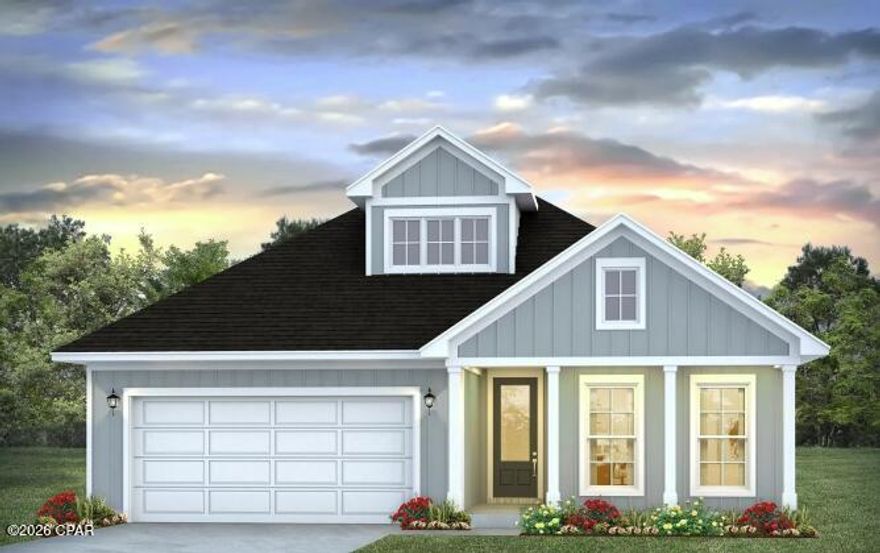 Welcome to 929 Crystal Bayou Boulevard, a new home at Breakfast Point East in Panama City Beach Florida. This Home is under construction and has an open living and entertaining space. This Jubilee floorplan has EVP flooring leading to the open concept living area, brightly lit by the many windows. Elegant interior features include EVP flooring, quartz countertops, an elegantly designed kitchen and spacious bedrooms.

The chef-inspired kitchen faces the living area and features a large center island with a single basin undermount sink, quartz countertops, stainless-steel appliances including a gas cooktop, and a large walk-in pantry. Near the back door, you'll find a secluded hall leading to the primary bedroom and an extra linen closet. In addition to privacy, this bedroom has natural light from the large windows, elevated ceilings, and sleek EVP flooring. The primary bath includes a dual sink vanity with quartz countertops, a linen closet, large tile shower, and an oversized walk-in closet with wood shelving.

The laundry room can be found in the mudroom just off the foyer with the door to the garage. Beyond the interior features and details, every home is equipped with Smart Home Technology. This thoughtful integration of technology ensures that your new home is perfectly designed to meet the demands of modern life. Enjoy quality materials and workmanship throughout, with superior attention to detail, in addition to a one-year builder's warranty. Contact us today to schedule a tour.