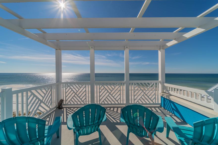 Back On the Market!!! Fabulous gulf front home on the West end of Panama City Beach. All four levels have stunning beachfront views and private balconies. This prime location and unique opportunity will provide you the beach lifestyle you are looking for. Walk down your privately deeded sandy path and enjoy the emerald green waters on a quieter end of the beach. Fully furnished. Centrally located, drive to the East or West for plenty of activity or escape inside the 5 bedroom, 3.5 bathroom home with an attached 2 car garage.  Currently a vacation rental - we can provide rental numbers upon request.