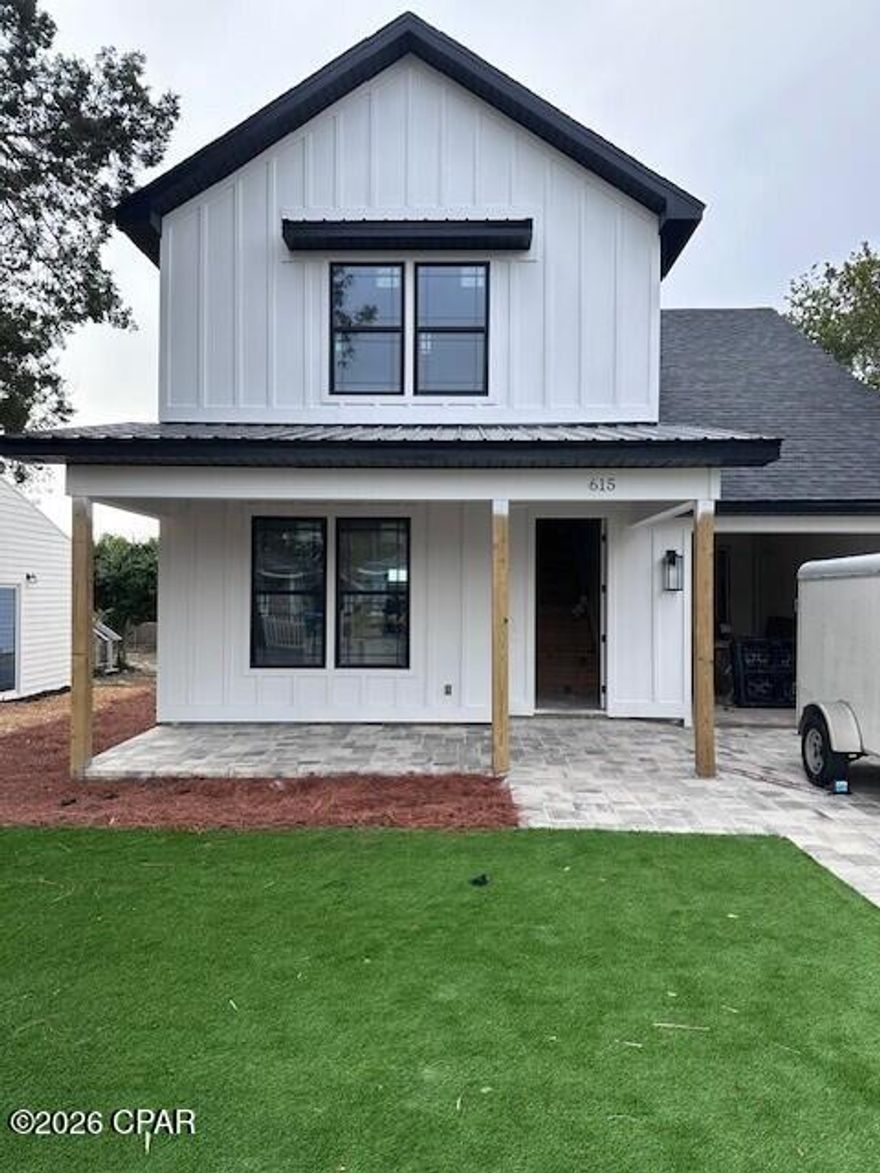 UPDATED PROGRESS PHOTOS ADDED  Live the Beach Life in Inlet Beach Heights! This brand-new 2-story coastal farmhouse is under construction and offers the rare opportunity to pick your finishes and make it truly yours. Perfectly situated within walking distance to the sugar-white sands of Panama City Beach, this home embodies the ultimate beach lifestyle. Features You'll Love: Spacious master suite on the first floor with a luxurious walk-in shower, Open concept living with recessed lighting throughout, Amazing chef's kitchen featuring a large island, stainless steel appliances, and a pot filler, Luxury vinyl plank flooring and stylish finishes throughout, 8 foot doors, tiled bathrooms, Covered porches perfect for relaxing after a beach day, Single-car garage ideal for a golf cart, Grey brick paver driveway, Tankless water heater for endless hot water, Media room / optional 5th bedroom for added flexibility. Location, Location, Location Nestled in the desirable Inlet Beach Heights community, a short walk to Lake Powell, the park, public boat ramp - great for jet skis, paddle boarding, and small boating, Inlet Beach & 30A - world-class dining, shopping, and coastal charm, Pier Park, Topgolf, and Dolly Parton's Dinner Theatre - endless entertainment options!  This is an incredible investment Opportunity.  This property allows short-term rentals, making it a prime investment and income-producing opportunity. Whether you're seeking a full-time residence, vacation retreat, or money-making rental, this home checks all the boxes.  Don't miss the chance to live steps from the Gulf and enjoy everything Panama City Beach has to offer!