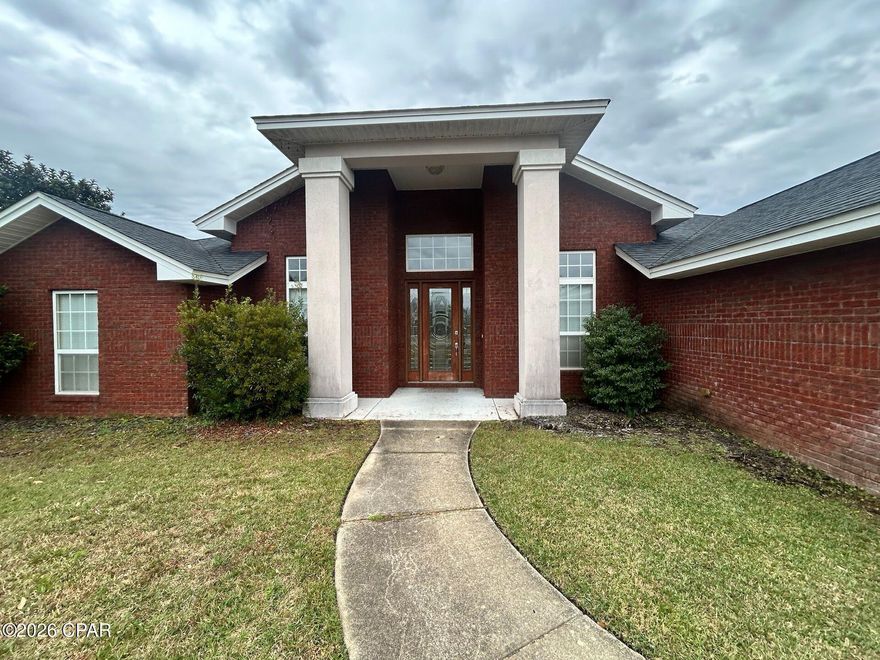 Located in the much desired community of Lynn Haven in the beautiful Meadows. This 4 bedroom 3 bath home is convenient to shopping, dining, schools, and centrally located to the Worlds Most Beautiful Beaches and Military Installations. Amenities include but not limited to vinyl wood plank flooring, paint, trim, upgraded fixtures, granite counter tops, cabinets, and stainless appliances, fenced in backyard. This property has a large 2 car garage. Living area is a very large open space with a wet bar for entertaining. This property has amazing smart home features. All property sizes and ages are approximate, please measure and/or verify if important. School assignments are subject to change, please check with Bay County for most accurate information. Deposit is the same as the rent. Pets allowed with owner approval.