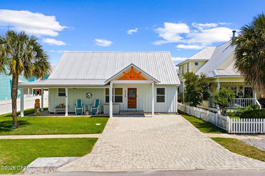 Welcome to 114 Bid A Wee Lane, a beautifully updated 3-bedroom, 2-bath home located in one of Panama City Beach's most sought-after beachside communities. Just a short walk to the sugar-white sands and emerald waters of the Gulf of Mexico, this move in ready home offers the perfect blend of coastal charm, comfort, and convenience. Inside, you'll find a completely updated interior featuring an open floor plan ideal for entertaining and everyday living. The spacious layout offers abundant natural light, generous storage throughout, and ample closet space rarely found in beach properties. Outside, there is plenty of parking for guests, boats, or beach toys, making this home ideal as a primary residence, second home, or investment property. Pictured is the public beach entry, but owners in Bid-A-Wee enjoy access to a dedicated private beach area, adding even more value and exclusivity to this incredible location. Conveniently located near shopping, restaurants, and entertainment, providing all that Panama City Beach has to offer. This home places you right in the heart of one of the area's most popular and desirable neighborhoods. Whether you're looking for a full-time coastal retreat or the perfect beach getaway, 114 Bid A Wee Lane is a must-see