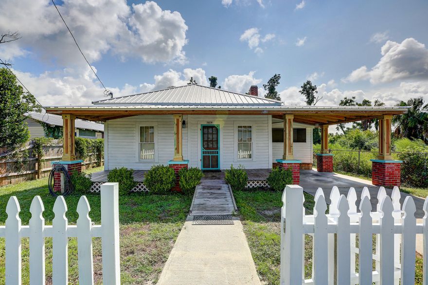 Charming bungalow built in 1931! This 3 bedroom, 2 bathroom home features the original authentic 3/4 Heart Pine floors, wood burning fireplace, storage built ins and vintage bath tubs (also original to the home)! The antique Duncan Pyhfe Table, 4 chairs, 

antique bedroom wardrobe and washer/dryer all convey with home. Storage shed in backyard. Home is located across the street from the only special needs school in Bay County! This home is a very unique find!

All sizes are approximate and should be verified.