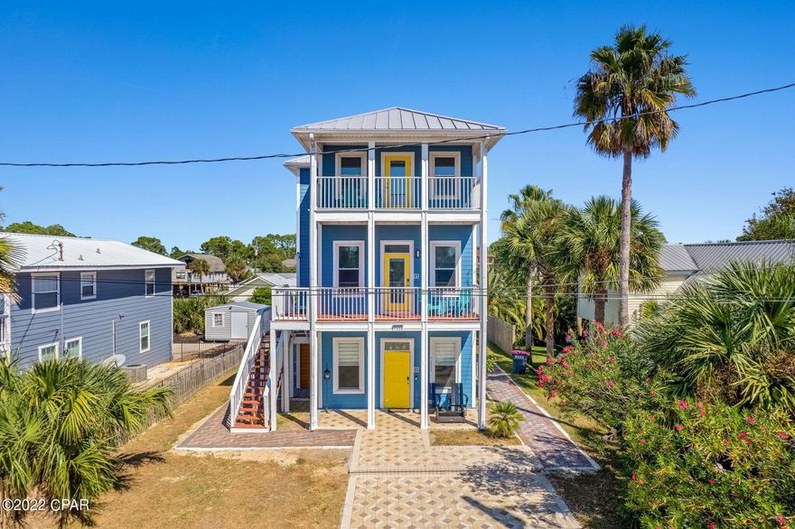 Remodeled 4 bedroom home just 1-block off Thomas Dr and across from Richard Seltzer State Park for beach access with rest rooms and tons of parking. Stunning view of the beach from the 3rd floor. Fully furnished, turnkey ready.