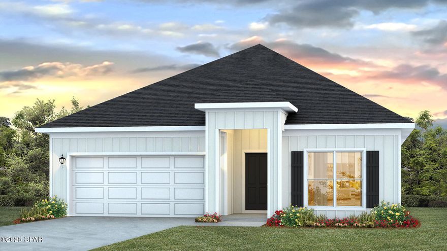 This home is under construction and features the Rhett floorplan, a four-bedroom, two-bathroom home with over 1,700 square feet of living space. As you enter this home through the bright entryway you will find EVP flooring in the foyer leading to three guest bedrooms. Continuing through the foyer you will find an open and spacious living area. The kitchen serves as the heart of the home and features quartz countertops, beautiful white upper and lower cabinetry and a stainless-steel appliance package that includes a smooth top stove, microwave, and dishwasher. Enjoy spending time with guest and family comfortably with your open kitchen.

The primary bedroom is located off the living area and has private ensuite bathroom with a large shower with glass enclosure, dual sink vanity with quartz countertops and lower cabinetry for storage, a separate water closet and large soak tub as well as a large closet. The guest bedrooms have spacious closets and share a full bathroom with shower and tub combination. Each bedroom has plush carpet and spacious closets. This home has a Home is Connected® Smart Home Technology Package.

Enjoy afternoons or morning coffee from your covered back patio or relax on your front porch as you look out to your lawn and a flower bed off the entry walk. This home is located just a short walk from the community pool. Call us today for more information on this home.