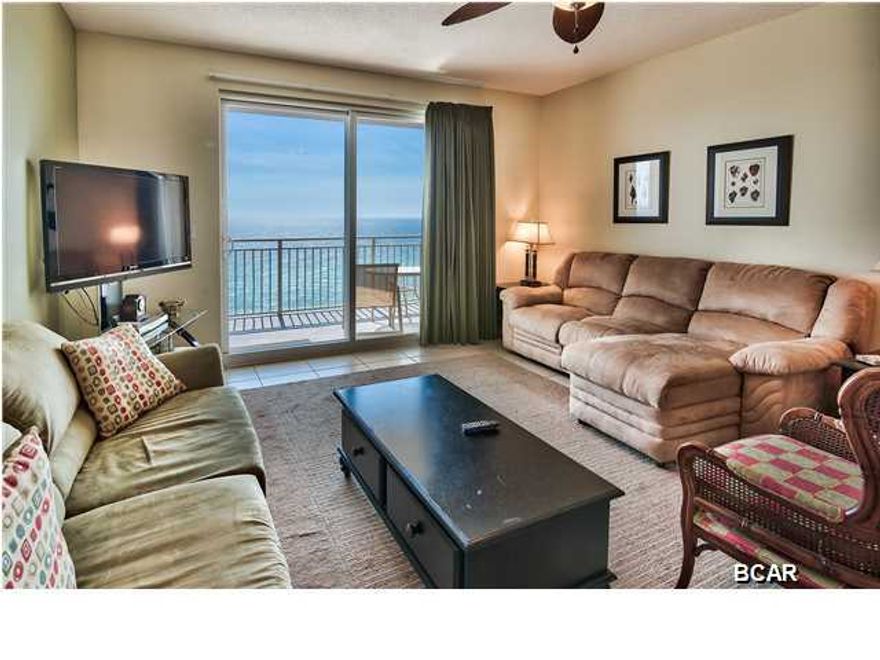 This unit is a non-rental and in great shape! Your master bedroom opens directly onto your private, full length balcony overlooking the Gulf of Mexico. Go to sleep and awaken to gentle sea breezes. This exquisite two bedroom gulf front condo includes granite counter tops, wood cabinetry, tiled kitchen and bathrooms, modern matching GE appliances, and other upgrades too numerous to mention. Amenities include a private pool, a covered parking deck, a fitness center, and so much more. Own your piece of paradise located on the top-rated beach in the United States. This gem will move quickly, so do not delay. Buyer to verify all info and dimensions.