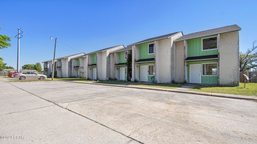 Rare opportunity to purchase a turn key and recently renovated quadplex! All 4 townhomes are 2 beds and 1.5 baths. Three of the four units are currently occupied with long term tenants. All 4 units have recent upgrades including new flooring, fixtures, paint, cabinets, appliances and more. All units are separately metered for water and electric with tenants paying their own utilities. Centrally located with easy access to Tyndall Air Force Base. Do not miss out on this incredible opportunity to live in one unit and rent the others or add all 4 to your portfolio!