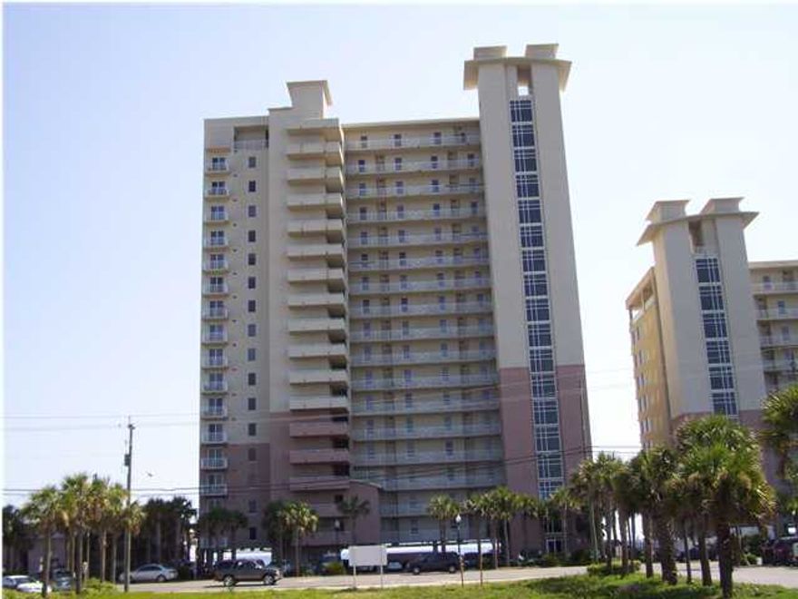 Welcome to Grandview East Condos situated right in the middle of Panama City Beach. This is a lovely 3-Bedroom and 2-Bath unit featuring 10-foot ceilings and an oversized 20-foot balcony.  This allows you unobstructed views up and down the ''Worlds Most Beautiful Beaches''.  The kitchen features plenty of granite counters, and lots of cabinets along with nice recessed lighting.  The dining area has a large 6-8 top glass oval table along with the breakfast bar adding room for several more people.  The oversized 12' x 21' master bedroom looks out over the beaches and gulf and has a nice sized walk in closet.  The adjoining bath has a separate garden tub, glass shower, double vanities and private Hollywood Bath.  The three bedrooms are set up to sleep a large family with king beds in two of the bedrooms and a Queen in the third small bedroom.  There is also a Queen Sleeper Sofa in the living room.  A handy laundry room has a full sized washer and dryer.  All the rooms are large 18" tile laid diagonally and the bedrooms are all wood laminate.  The flooring allows the unit to be kept clean and sparkling.  Under building parking along with a new parking facility across the street gives you plenty of parking. The units is very nicely furnished with stylish and colorful furniture.  Each room has ceiling fans and flat screened TV's.  A nice pool and deck area gives you additional swimming and sunbathing opportunities besides the beach.  Grandview East is conveniently located close to shopping, dining, and entertainment venues for young and old alike.  You are close to Pier Park and everything it has to offer along with world famous Gulf World, the longest fishing piers on the gulf and other assorted and varied attractions.  Our fishing and dive fleets along with St. Andrews State Park are just a couple miles on the East end of the beach and Panama City and all it has to offer is just a short ride away.  Come see this unit and see why owners and guests think so much about Grandview East.