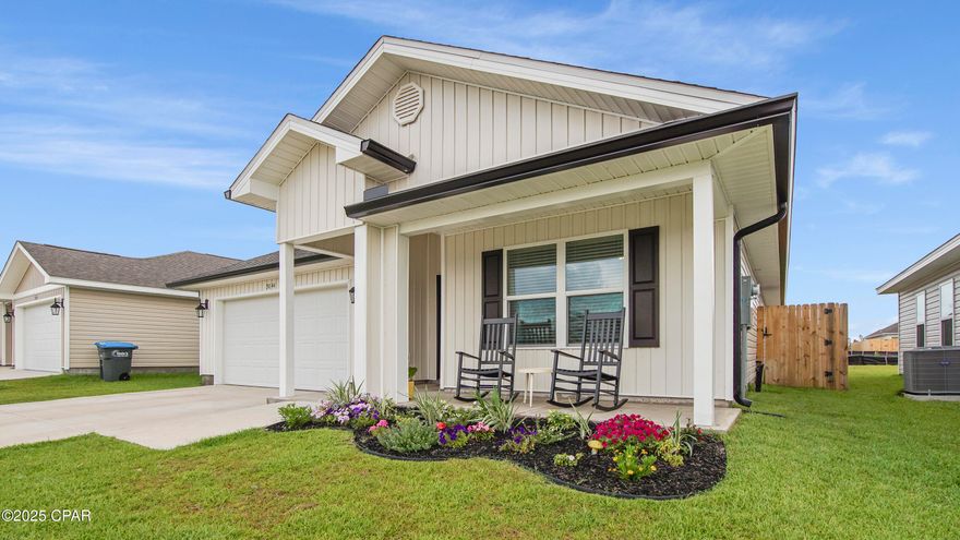 Available the 1st week of June! Welcome to your next rental with lots of upgrades! Step inside to find stunning luxury plank flooring and no carpet throughout. The open-concept layout is ideal for entertaining. The kitchen features a center island, a large pantry, white cabinets with durable laminate countertops, and comes fully equipped with a stove, dishwasher, refrigerator, and microwave. The spacious primary bedroom includes an attached full bathroom with a soaker tub, separate shower, and a huge walk-in closet. The other three bedrooms are roomy with generous closet space. Outside you'll love the fully fenced back yard, patio, and sprinkler system with a second meter to keep your water bill low! Located in the desirable Titus Park subdivision, you'll be just minutes from Tyndall Air Force Base, shopping and more. Enjoy new community pool within walking distance! Plus, there's a Publix shopping center right across the street from the subdivision with all kids of restaurants and shops. Pet friendly with approved pet.