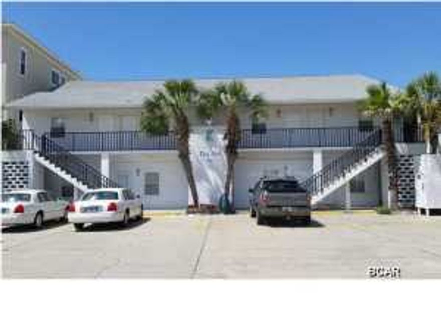 GULF FRONT large, well maintained 1 Bedroom 2 Bath condo. LOW HOA FEES in very low density condominium complex (only 8 condos). Excellent condo association in strong financial condition. Well built. Condos are all owner occupied or second homes. Community deck area off back of the complex. New condo complex roof and new A/C units as of 2012. Short term rentals not prohibited.