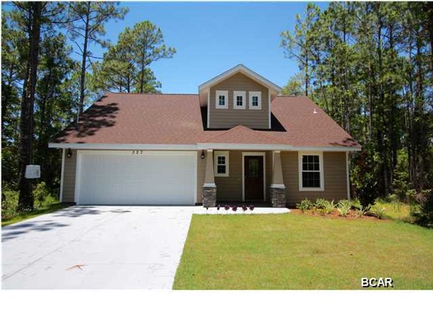 Let's Go To The Beach... beautiful home with a custom touch is sure to steal your heart instantly. Floor plan that everybody loves. Build to suit owners that love to entertain! Step into a covered front porch, cross the arch ornamented entry way, drop off important papers in 10x11 office space, hang your jacket in coat's closet, enter into an open floor concept where kitchen, dining and living room flows into one another. Kitchen with granite countertops, upgraded stainless steel appliances, high bar are perfect for quick meals. Master Suite is located on ground floor in the back for privacy. Master Bath features a double vanity, floor to ceiling tiled shower, and extra large walk-in closet. The 2 additional bedrooms are located upstairs and share a full bath that opens into a hallway for guests. Master Suite and Living room feature tray ceilings for more spacious feel. All living area except bedrooms feature tile floor that looks like hardwood that you will just fall in love with. Fully landscaped with sprinkler system. This fantastic BRAND NEW construction home is located in Inlet Beach in a very close proximity to the beach. A quaint beach community four miles west of Panama City Beach, located in the best of both worlds. Far enough from the busy tourist life and traffic congestion yet only blocks to the white sand beaches of the Gulf of Mexico and minutes to excitement of Pier Park and 30A, and the new international airport. Seller provides 10 Year Builder Warranty and Wind Mitigation report. Age, Square Footage, and room sizes approx, if important please verify.