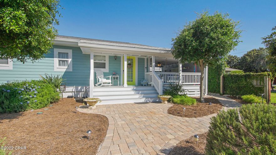 Take me A Wave From It All! The quintessential beach cottage one block from the world's most coveted white sand and emerald ocean waters. Welcome to 202 Corto Place where upon arrival scents of jasmine and rosemary fill the air from this beautifully landscaped property, captivating your senses! This cozy beach cottage features an open floor plan plus 2 king-size bedrooms & 2 full bathrooms. You will discover meticulously appointed furnishings and decor incorporating the latest coastal design trends throughout the home. This beach cottage boasts the best version of outdoor living in all of Laguna Beach! Enjoy a nap in one of the two swings on this enormous covered porch as the gulf breeze blows by or sit around the fire pit with your favorite beverage while entertaining friends under the delightful string lights. There's even a TV so grab a blanket & turn on your favorite movie. You haven't lived until you've experience the perfectly refreshing outdoor shower under the stars, completely private and features hot & cold water! This cottage is located in the much desired golf cart friendly Laguna Beach subdivision, only 4 miles from historic highway 30A. Dedicated beach access, a 5 minute walk away and no HOA. Stroll to the famous Carousel grocery store or Thomas's Donuts & Ice Cream Shop. If you are looking for the complete package this is it!! Don't wait, schedule your showing today!