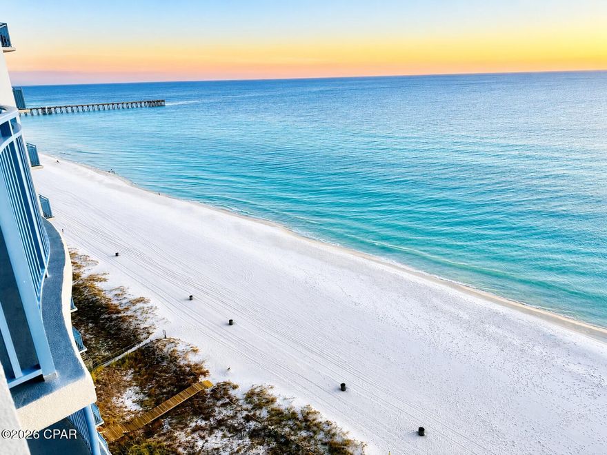 Seller offering $4,000 toward Buyer closing costs! Wake up to stunning gulf-front views and resort-style living in this beachfront condo featuring a gulf-front pool, fitness center, and easy beach access just steps away. Inside, you'll find a spacious primary suite, two full bathrooms, and bonus bunk space perfect for guests or rental potential. Located near Pier Park and exciting new attractions like Topgolf Panama City Beach, McGuire's Irish Pub, and Pirates Voyage Dinner & Show, this condo is the perfect vacation rental, weekend escape, or full-time beach retreat. Gulf-front living doesn't get much better--schedule your private showing today!