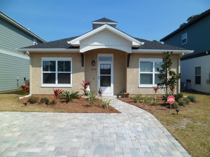 Like new home in the highly sought after North Lagoon Area.  A short bike ride to many restaurants in the Lagoon & St. Andrews State Park areas. Custom cabinets, ceramic tile in main living area, granite countertops & stainless steel appliances that go with the home. Community pool and clubhouse are right down the road. Low maintenance lot and driveway constructed from pavers.  You need to see this home inside to appreciate it's beauty; it's bigger than it looks.