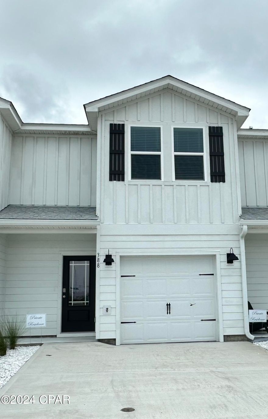 Introducing Salt Creek, the newest townhouse development in Mexico Beach. This community is nestled on the eastern edge of Bay County. This is a 3 bedroom and 2.5-bathroom townhome. On the outside of these units, you will see quality Color-Plus Hardie Board exteriors, complemented by prairie-style doors and 30-year dimensional shingles. Convenience meets security with steel garage doors equipped with openers, weatherproof outlets, hose bibs, and Kwikset deadbolts on all exterior doors. As you enter inside, you will feel right at home with beautiful EVP flooring at your feet, leading you to the open living room and kitchen or the spacious upstairs. In the kitchen and bathrooms, you will find gorgeous quartz countertops, white cabinets with brushed nickel hardware, and stainless-steel appliances. Stay cool at the beach with energy-efficient cooling and heating systems, Low-E insulated windows with screens, and water-saving elongated commodes. For added security, every home comes equipped with a Safe Haven Surveillance system, Skybell doorbell, Honeywell thermostat, and DEAKO Smart Switches. A one-year builder's warranty and a ten-year structural warranty is included. Escape the hustle and bustle with a peaceful community atmosphere free from heavy traffic and short-term rentals. Welcome to Salt Creek - where coastal living meets modern comfort.