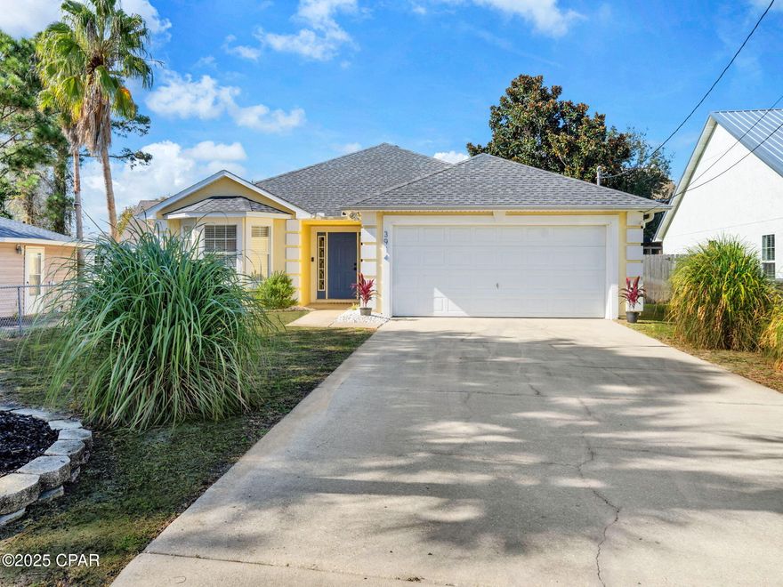 THE ONE YOU'VE BEEN WAITING FOR! Only 2.5 blocks from the beach, this 3 bedroom 2 bath custom built home has been recently updated, and comes fully furnished! Short term rentals are allowed, neighborhood is golf cart friendly, and there is no HOA. Boasting 1451 square feet of space, 2 car garage, vaulted ceilings and cozy fireplace, this gorgeous home was designed with an open concept floor plan to offer spacious indoor and outdoor living areas that provide the absolute perfect accommodations for you, your family and your guests. You will love the tasteful new decor, new furnishings, and fresh paint inside & out. Most of all, you will enjoy that it is all walking distance to the world's most beautiful beaches! Features include an extra large master suite with bay window, large laundry room with full size washer and dryer, upgraded LVP flooring, owners closet, security cameras, smart thermostat, as well as new HVAC system, 2019 roof, new LG appliances, and a newly designed outdoor patio area that creates a private backyard oasis, providing ambiance with plenty of seating, space to eat, entertain, grill and relax. Next to the covered pergola, the Adirondack chairs surround the fire pit, and hammocks hang waiting in the trees. All topped off with a sprinkle of lights overhead, perfect for intimate evenings or early morning coffees. This is truly the perfect property for a forever home, vacation getaway, or investment opportunity. In addition, septic is in the front yard, so installing a pool in the back yard is an option. As an investment property, this home is rated as a ''Guest favorite'' on Airbnb based on ratings, reviews, and reliability, producing $37K in rental income in 2024, its first year as a vacation rental, and already at $20K for 2026. This seaside dream is 1/2 mile from beach access #14,#15, and #16, a 5 minute walk to Richard Selzer Park, and a short walk or golf cart ride to some of the very best restaurants and entertainment spots that PCB has to offer. Also nearby are marinas, public boat ramps, St. Andrews State Park, and more! Experience the ultimate in coastal living. This beautifully updated home is ready to enjoy! Truly turnkey, all this house is missing is you! Call today for your private viewing. *All information is approximate and should be verified by buyer if important.