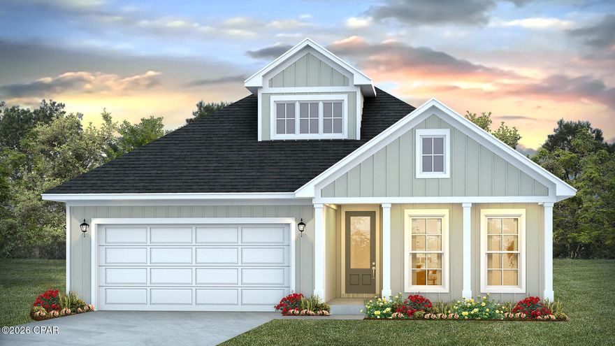 This beautiful single-story home boasts over 2,000 square feet of bright, open living and entertaining space. Entering this home, you will find EVP flooring leading to the open concept living area, brightly lit by the many windows. Elegant interior features include EVP flooring, quartz countertops, an elegantly designed kitchen and spacious bedrooms.  



The chef-inspired kitchen faces the living area and features a large center island with a single basin undermount sink, quartz countertops, stainless-steel appliances including a gas cooktop, and a large walk-in pantry. Near the back door, you'll find a secluded hall leading to the primary bedroom and an extra linen closet. In addition to privacy, this bedroom has natural light from the large windows, elevated ceilings, and sleek EVP flooring. The primary bath includes a dual sink vanity with quartz countertops, a linen closet, large tile shower, and an oversized walk-in closet with wood shelving. 
The laundry room can be found in the mudroom just off the foyer with the door to the garage. 
Beyond the interior features and details, every home is equipped with Smart Home Technology. This thoughtful integration of technology ensures that your new home is perfectly designed to meet the demands of modern life. Enjoy quality materials and workmanship throughout, with superior attention to detail, in addition to a one-year builder's warranty. Contact us today to schedule a tour.